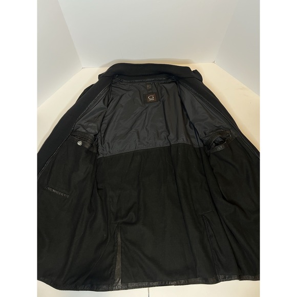 Gimo's Men's Black Leather Jacket Coat L /‎ XL Made In Italy - Picture 6 of 16